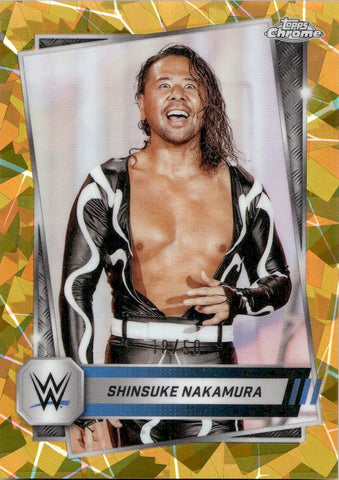 2025 Shinsuke Nakamura Topps Chrome GOLD GEOMETRIC REFRACTOR 18/50 #51 Friday Night Smackdown