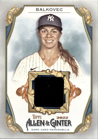 2022 Rachel Balkovec Topps Allen & Ginter JERSEY RELIC #AGRB-RBA New York Yankees