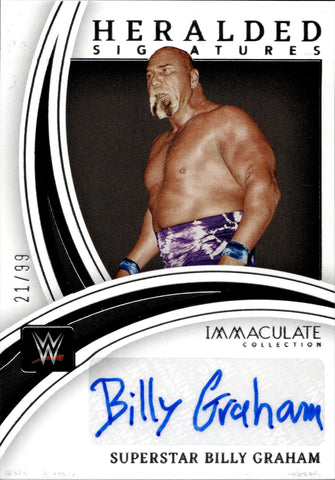 2022 Superstar Billy Graham Panini Immaculate WWE HERALDED SIGNATURES AUTO 21/99 AUTOGRAPH #HS-SBG WWE Legend