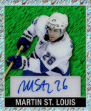 2025 Martin St. Louis Leaf Metal Legends 1948 ORIGINALS GREEN SHIMMER AUTO 2/3 AUTOGRAPH #LO-MSL Tampa Bay Lightning