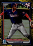 2024 Angel Feliz Bowman Chrome 1ST BOWMAN PROSPECTS GOLD REPTILIAN REFRACTOR 33/50 #BCP198 Washington Nationals