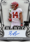 2023 Brian Branch Leaf Trinity CLEAR ROOKIE AUTO 07/99 AUTOGRAPH RC #CA-BB1 Detroit Lions