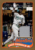 2024 Jazz Chisholm Jr. Topps Series 1 GOLD BORDER 1989 DESIGN JERSEY 45/50 RELIC #89BR-JC Miami Marlins