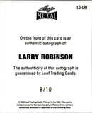 2025 Larry Robinson Leaf Metal Legends LEAF ORIGINALS 1948 SILVER PRISMATIC AUTO 08/10 AUTOGRAPH #LO-LR1 Montreal Canadiens