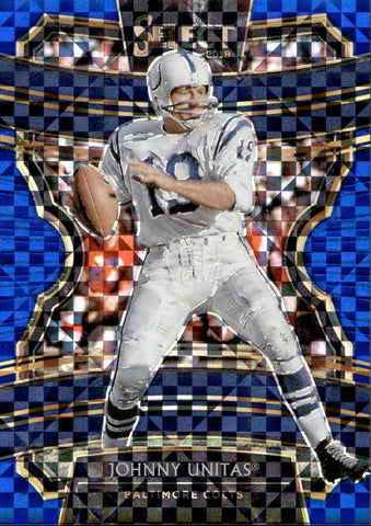 2019 Johnny Unitas Panini Select BLUE CHECKERBOARD CONCOURSE LEVEL 063/175 #22 Baltimore Colts HOF