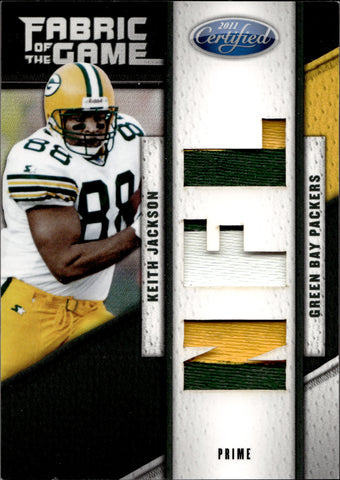 2011 Keith Jackson Panini Certified FABRIC OF THE GAME TRIPLE PATCH 17/25 RELIC #86 Green Bay Packers