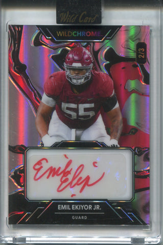 2023 Emil Ekiyor Jr. Wild Card Wild Chrome ROOKIE RED INK AUTO 2/3 AUTOGRAPH RC #WCP-A Indianapolis Colts