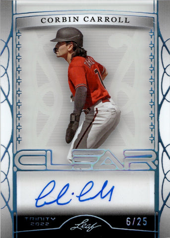 2022 Corbin Carroll Leaf Trinity PLATINUM CLEAR ROOKIE AUTO 06/25 AUTOGRAPH RC #CA-AP1 Arizona Diamondbacks