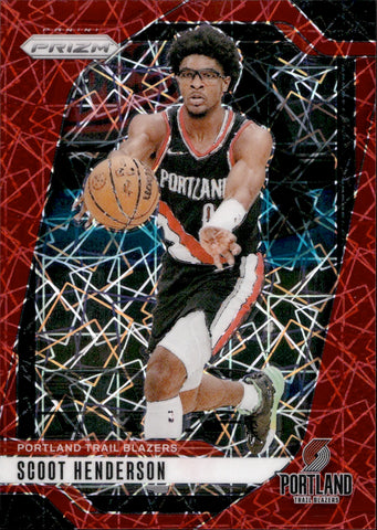 2024-25 Scoot Henderson Panini Prizm RED LASER 27/35  #84 Portland Trail Blazers