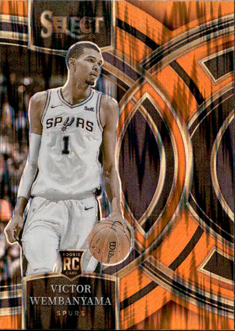 2023-24 Victor Wembanyama Panini Select ORANGE SHOCK PREMIER LEVEL ROOKIE RC #121 San Antonio Spurs
