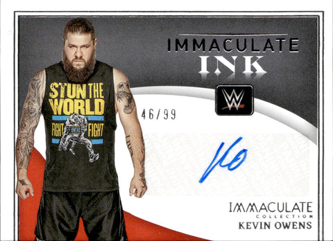 2022 Kevin Owens Panini Immaculate WWE IMMACULATE INK AUTO 46/99 AUTOGRAPH #II-KOW Monday Night Raw