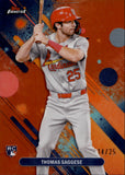 2025 Thomas Saggese Topps Finest ORANGE REFRACTOR ROOKIE 14/25 RC #9 St. Louis Cardinals
