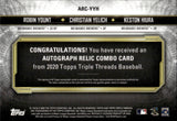 2020 Robin Yount Christian Yelich Keston Hiura Topps Triple Threads AMETHYST TRIPLE JERSEY AUTO 20/27 AUTOGRAPH RELIC #ARC-YYH Milwaukee Brewers