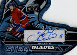 2025 Saku Koivu Leaf Metal Legends Hockey STEEL BLADES DIE CUT BLUE SHIMMER AUTO 2/4 AUTOGRAPH #SB-SK1 Montreal Canadiens