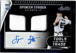 2022 Spencer Strider Panini Absolute ROOKIE TOOLS OF THE TRADE DUAL JERSEY AUTO 178/199 AUTOGRAPH RELIC #TT2S-SS Atlanta Braves