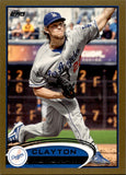2012 Clayton Kershaw Topps GOLD BORDER 1471/2012 #600 Los Angeles Dodgers