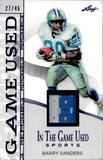 2025 Barry Sanders Leaf In the Game Used BLUE FOIL DUAL PATCH JERSEY 27/45 RELIC #GM-5 Detroit Lions HOF