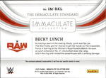 2023 Becky Lynch Panini Immaculate THE IMMACULATE STANDARD JUMBO SHIRT 65/99 RELIC #IM-BKL Monday Night Raw