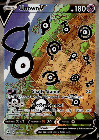 2022 Unown V Sword Shield SILVER TEMPEST FULL ART #177/195