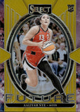 2025 Aaliyah Nye Panini Select FUTURE GOLD PRIZM ROOKIE 1/10 RC #7 Las Vegas Aces