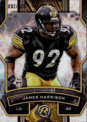 2024 James Harrison Topps Resurgence WHITE SURGE JERSEY NUMBER 92/125 Pittsburgh Steelers #85