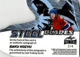 2025 Saku Koivu Leaf Metal Legends Hockey STEEL BLADES DIE CUT BLUE SHIMMER AUTO 2/4 AUTOGRAPH #SB-SK1 Montreal Canadiens