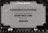 2020 Jannah Topps Star Wars Masterwork STAMP RELIC #SC-JJ