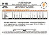 2024 Wade Meckler Topps Chrome ROOKIE GREEN REFRACTOR AUTO 09/99 AUTOGRAPH #RA-WM San Francisco Giants