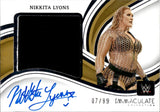 2023 Nikkita Lyons Panini Immaculate WWE PREMIUM JUMBO JERSEY AUTO 07/99 AUTOGRAPH RELIC #PM-NKL NXT