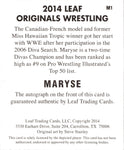 2014 Maryse Leaf Originals Wrestling AUTO AUTOGRAPH #M1