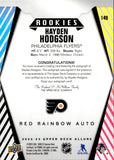 2022-23 Hayden Hodgson Upper Deck Allure ROOKIE RED RAINBOW AUTO AUTOGRAPH RC #149 Philadelphia Flyers