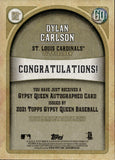 2021 Dylan Carlson Topps Gypsy Queen ROOKIE AUTO AUTOGRAPH RC #GQA-DCA St. Louis Cardinals