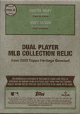 2025 Austin Riley Matt Olson Topps Heritage DUAL MLB COLLECTION BATRELIC #DPMCR-RO Atlanta Braves