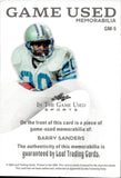 2025 Barry Sanders Leaf In the Game Used BLUE FOIL DUAL PATCH JERSEY 27/45 RELIC #GM-5 Detroit Lions HOF