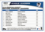 2013 Mike Trout Miguel Cabrera Andrian Beltre Topps EMERALD LEAGUE LEADERS #294 Angels Tigers Rangers 2