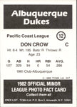 1982 Albuquerque Dukes TCMA COMPLETE 27 CARD SET W/ John Franco & Orel Hershiser #1-27