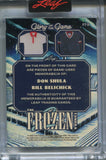 2025 Don Shula Bill Belichick Leaf Glory of the Game HOLO SILVER THE FROZEN TUNDRA DUAL GAME USED JERSEY 05/35 RELIC #FT-5 Dolphins Patriots