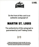 2025 Martin St. Louis Leaf Metal Legends 1948 ORIGINALS GREEN SHIMMER AUTO 2/3 AUTOGRAPH #LO-MSL Tampa Bay Lightning
