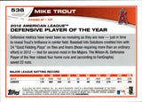 2013 Mike Trout Topps AWARD WINNER WAL-MART BLUE #536 Anaheim Angels
