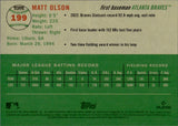 2023 Matt Olsen Topps Chrome Platinum Anniversary GREEN WAVE REFRACTOR 46/99 #199 Atlanta Braves