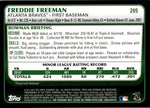 2011 Freddie Freeman Bowman ROOKIE RC #205 Atlanta Braves 8