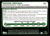 2011 Freddie Freeman Bowman ROOKIE RC #205 Atlanta Braves 8
