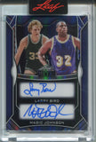 2025 Magic Johnson Larry Bird Leaf Metal BLUE DUAL AUTO 2/5 AUTOGRAPH #DA-15 Lakers Celtics HOF