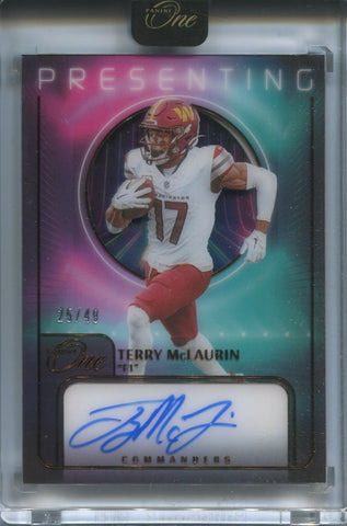 2024 Terry McLauren Panini One PRESENTING AUTO 25/49 AUTOGRAPH #195 Washington Commanders
