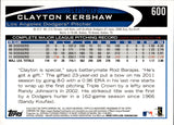 2012 Clayton Kershaw Topps GOLD BORDER 1471/2012 #600 Los Angeles Dodgers