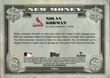 2023 Nolan Gorman Bowman Platinum NEW MONEY GREEN ROOKIE 68/99 RC #NM-6 St. Louis Cardinals