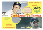 2006 Albert Pujols Stan Musial Topps Heritage CLUBHOUSE COLLECTION DUAL BAT JERSEY 38/57 RELIC #CCDR-MP St. Louis Cardinals