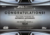 2020 Dee Bradley Baker as Tech Topps Star Wars Masterwork AUTO AUTOGRAPH #MWA-DBT