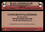 2024 Jazz Chisholm Jr. Topps Series 1 GOLD BORDER 1989 DESIGN JERSEY 45/50 RELIC #89BR-JC Miami Marlins