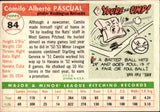 1955 Camilo Pascual Topps ROOKIE RC #84 Washington Nationals BV $40 2